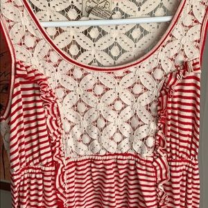 Stripes and lace summer dress